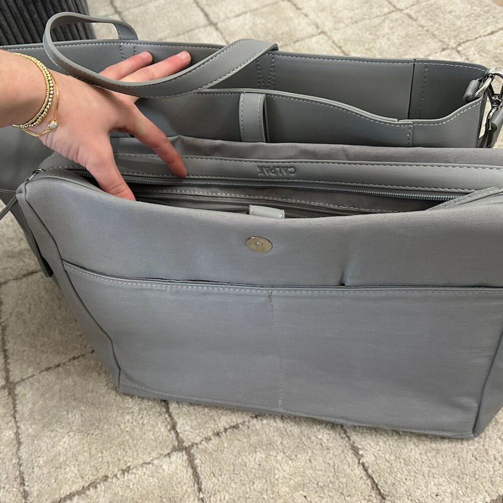 Calpak Haven 16" Laptop Tote Bag in Smoke - Picture 6 of 8